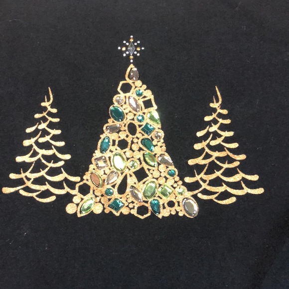 Karen Scott Christmas Tree Holiday Lind Sleeve Size S - Picture 4 of 5